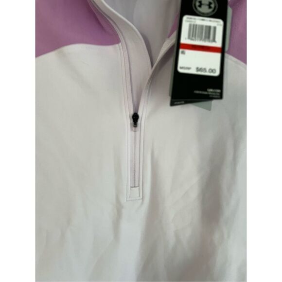 Under Armour Woman Purple Qualifier Hybrid 1/2 Zip Warm-Up Top, X-Small - Picture 5 of 7